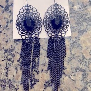Black Chandelier Earrings